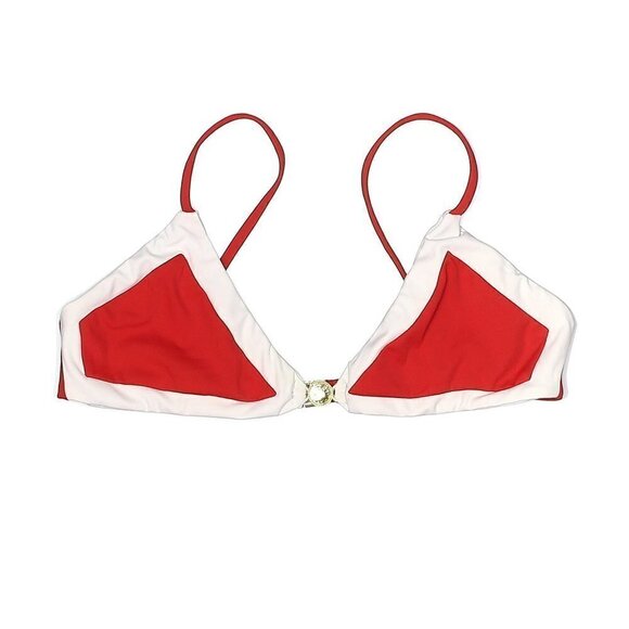 NWT Caroline Constas Masie Red & White Color Block Bikini Top - Picture 3 of 14